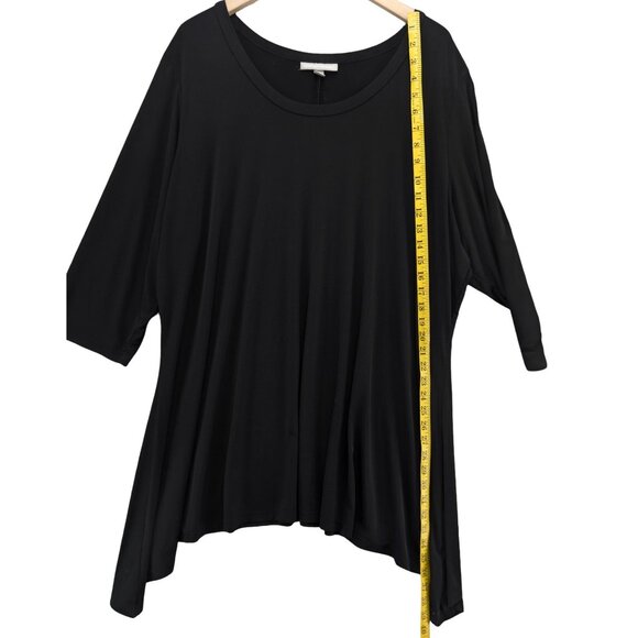 Woman Within Swing Dress Solid Black Long Sleeve Sharkbite Hem Pullover Sz 2X - Picture 5 of 7